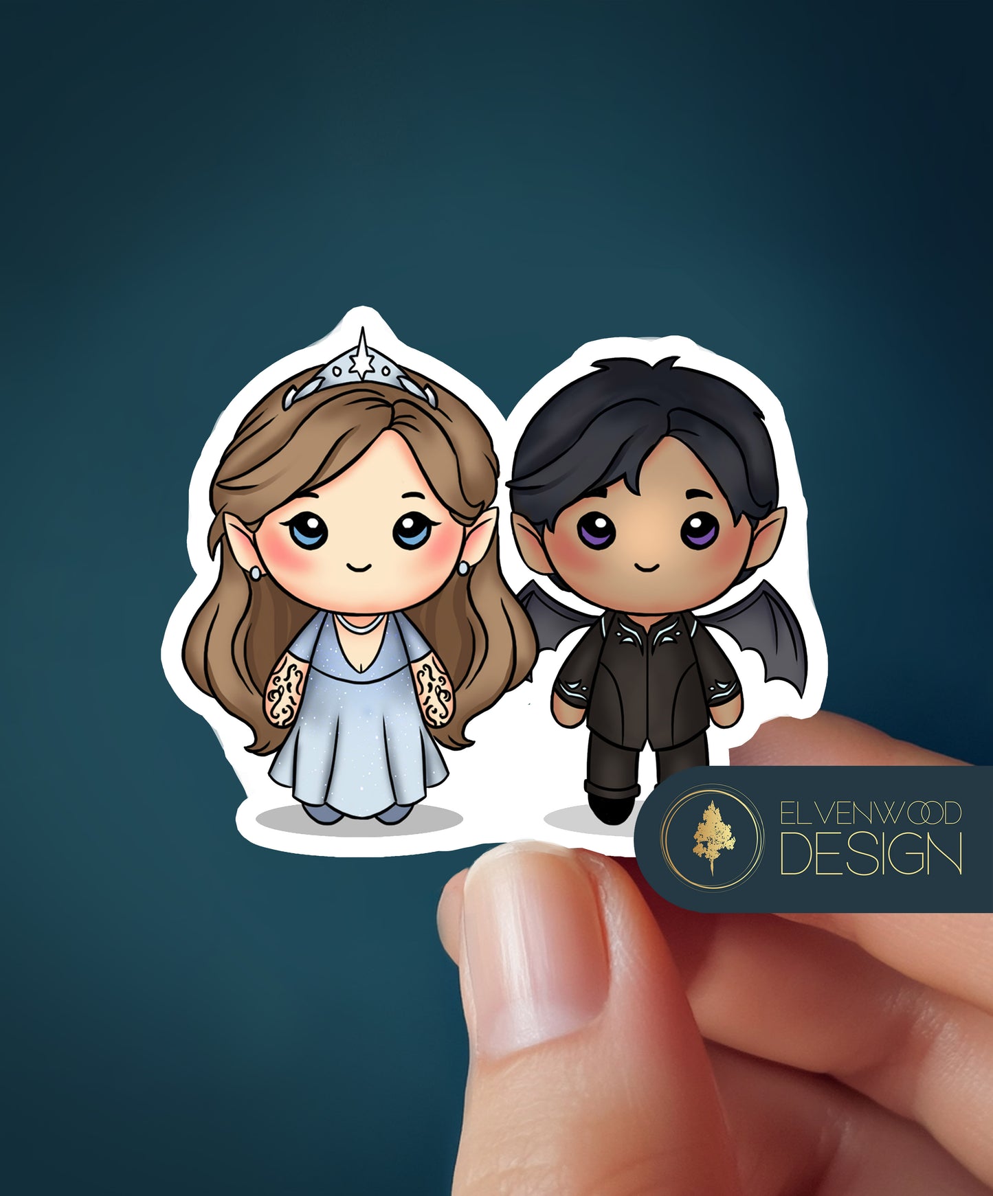 Chibi Feyre and Rhys Sticker
