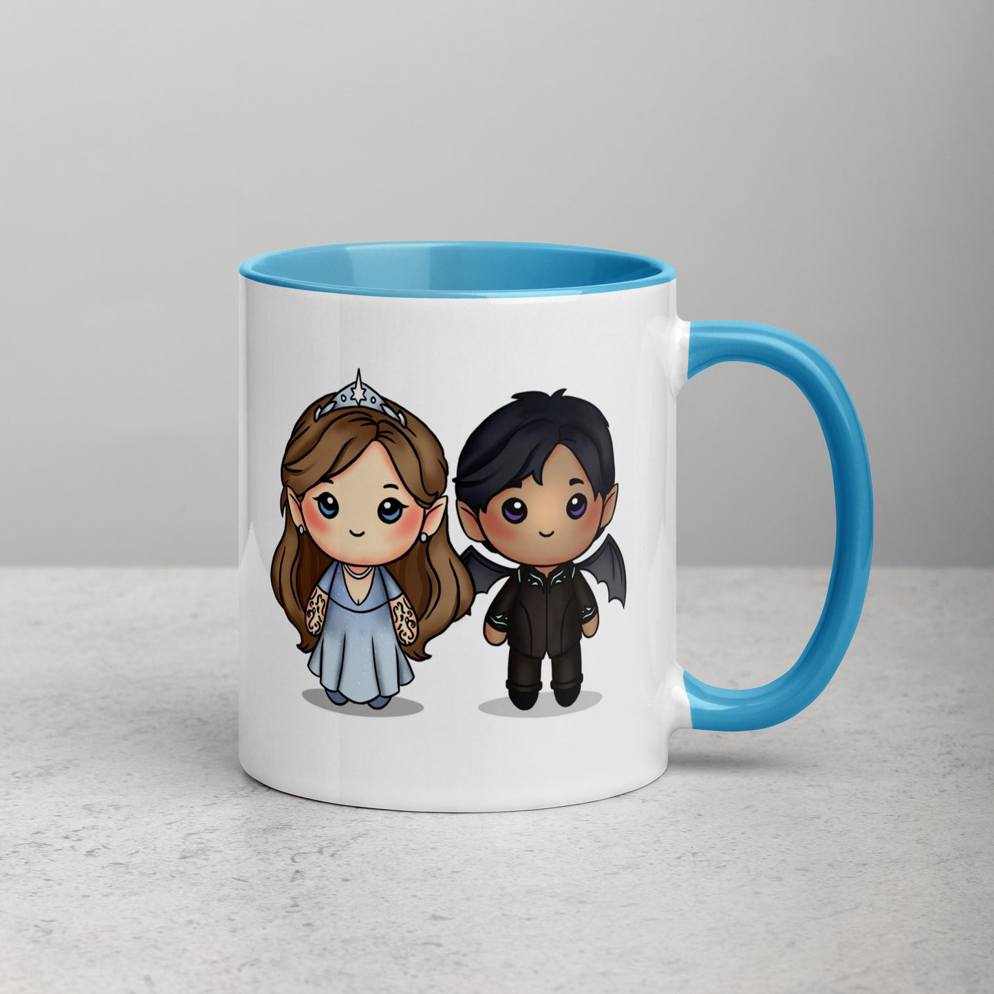 Chibi Feyre and Rhys Mug